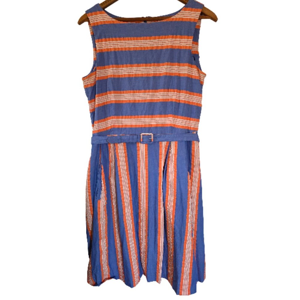 L.L. Bean Striped Seersucker Signature Dress Size 8